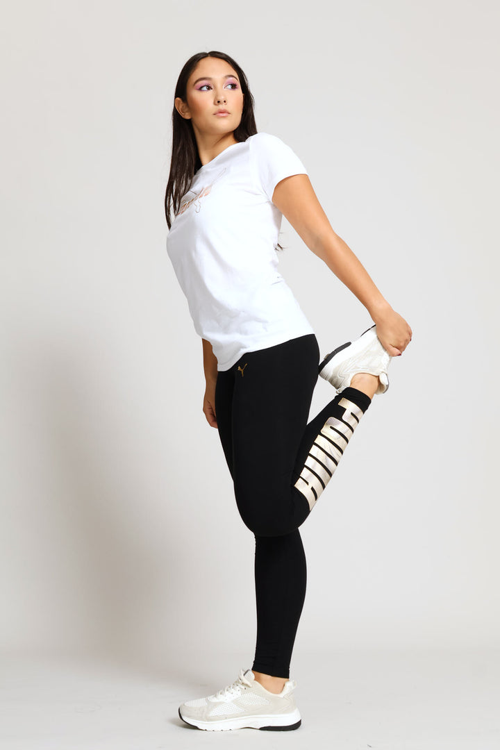 Essential Logo Lab Metallic Tee - White