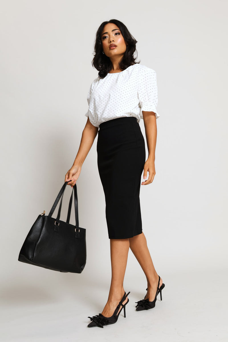 2 Pack Basic Career Skirt - Black/White