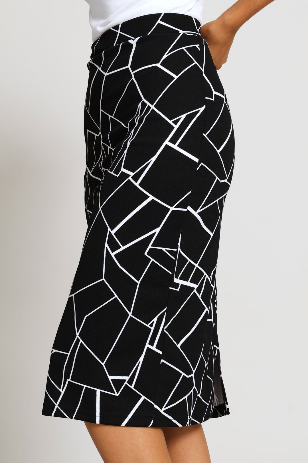 2 Pack Basic Career Skirt - Black/White