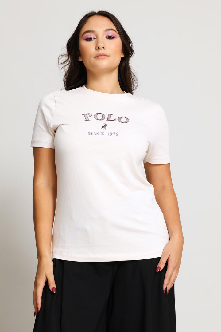 Charlie Embroidered T-Shirt - Marshmallow