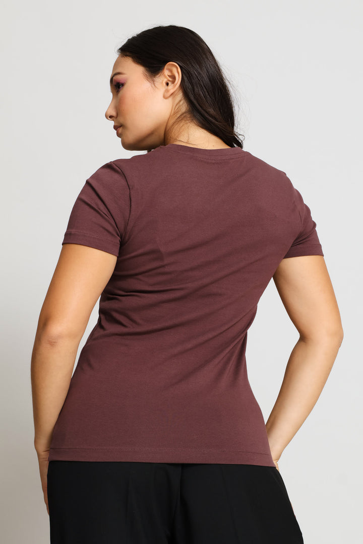 Anlia Embellished T-Shirt - Brown