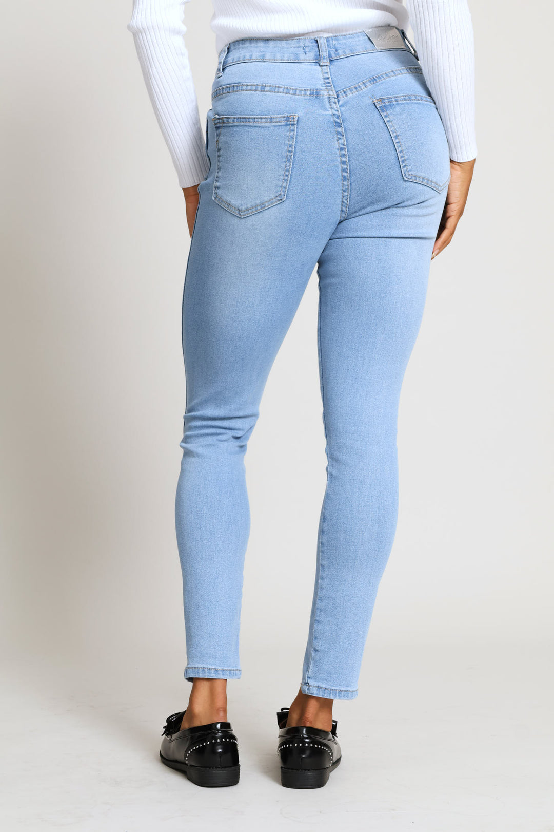 Split Hem Skinny Denim - Light Wash