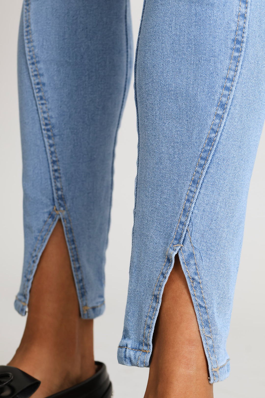 Split Hem Skinny Denim - Light Wash