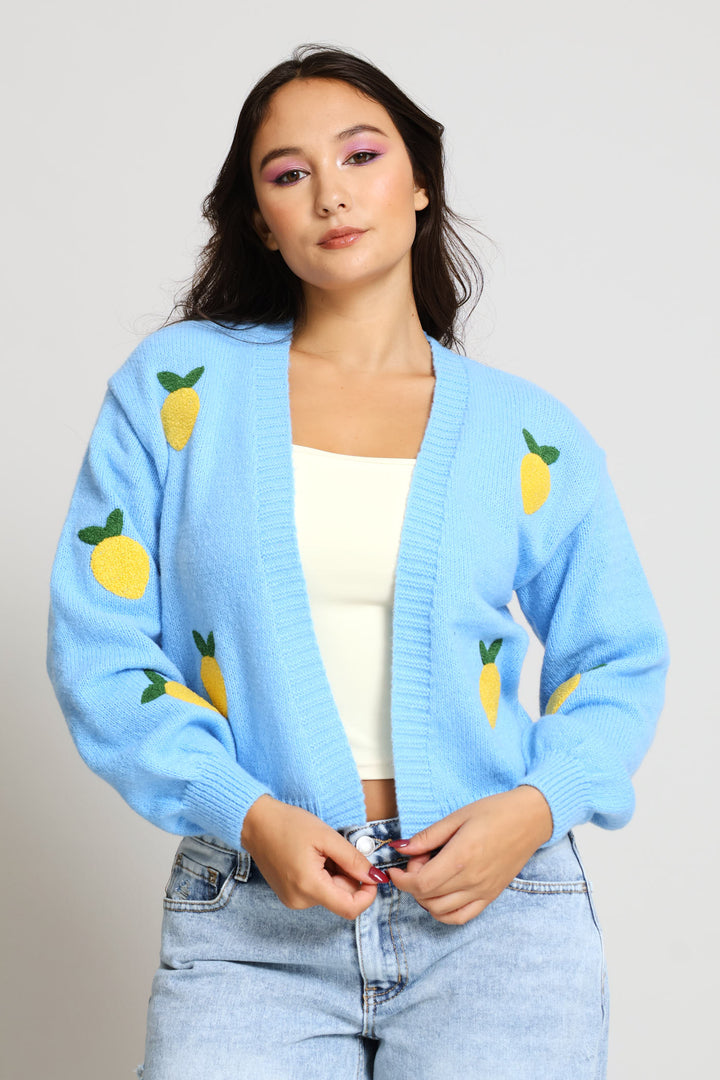 Lemon Open Cardi - Light Blue