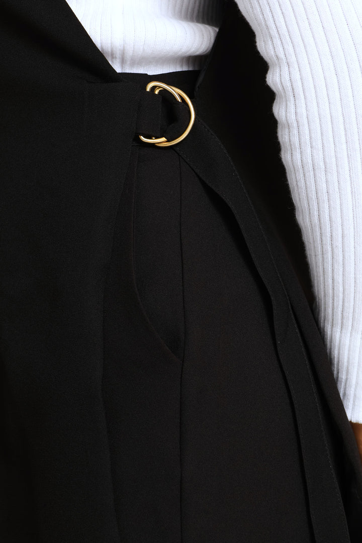 D-Ring Sleeveless Blazer - Black