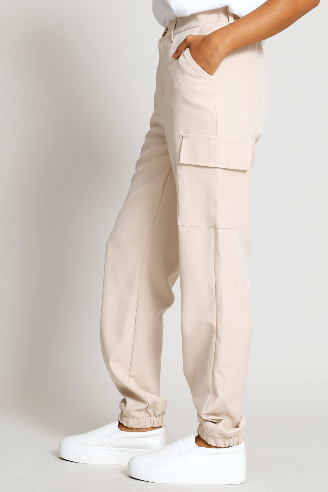 Pullon Barbi Utility Pants - Oatmeal