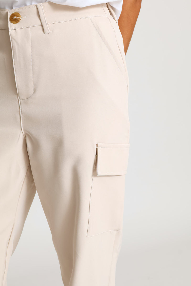 Pullon Barbi Utility Pants - Oatmeal