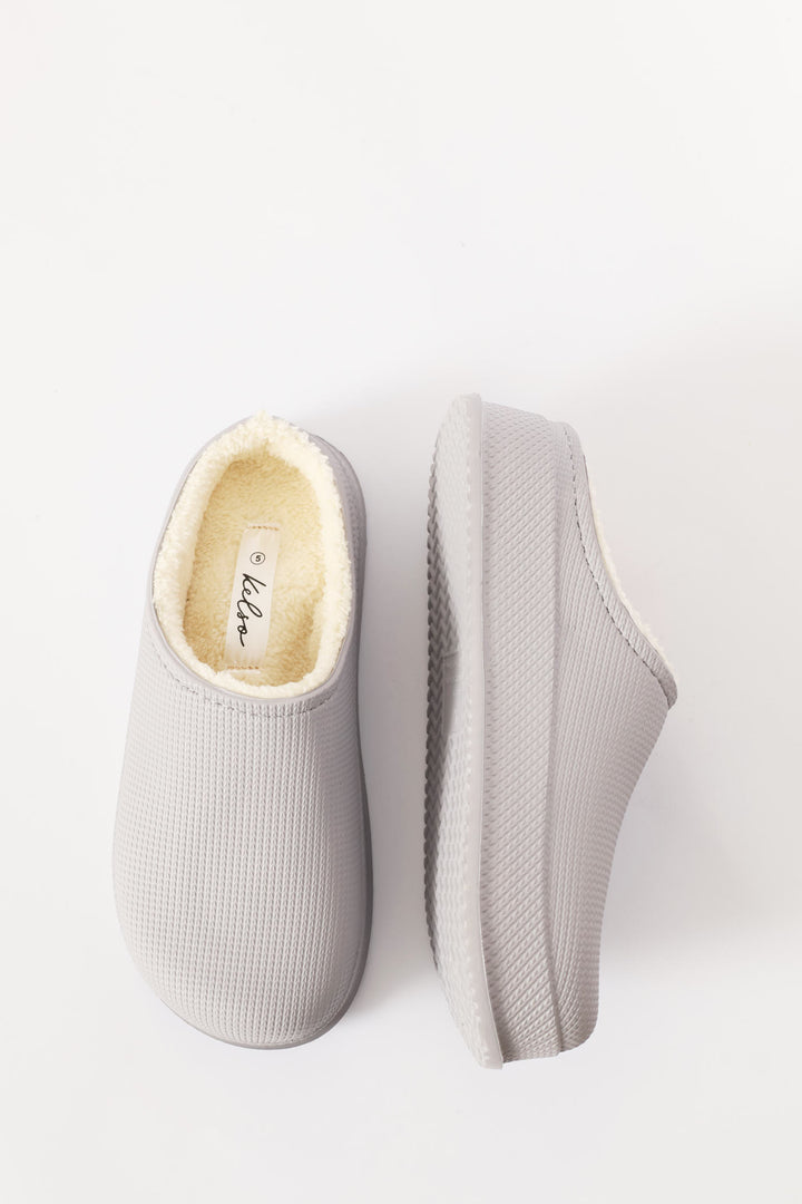 Lined Closed Toe Eva Clog - Grey