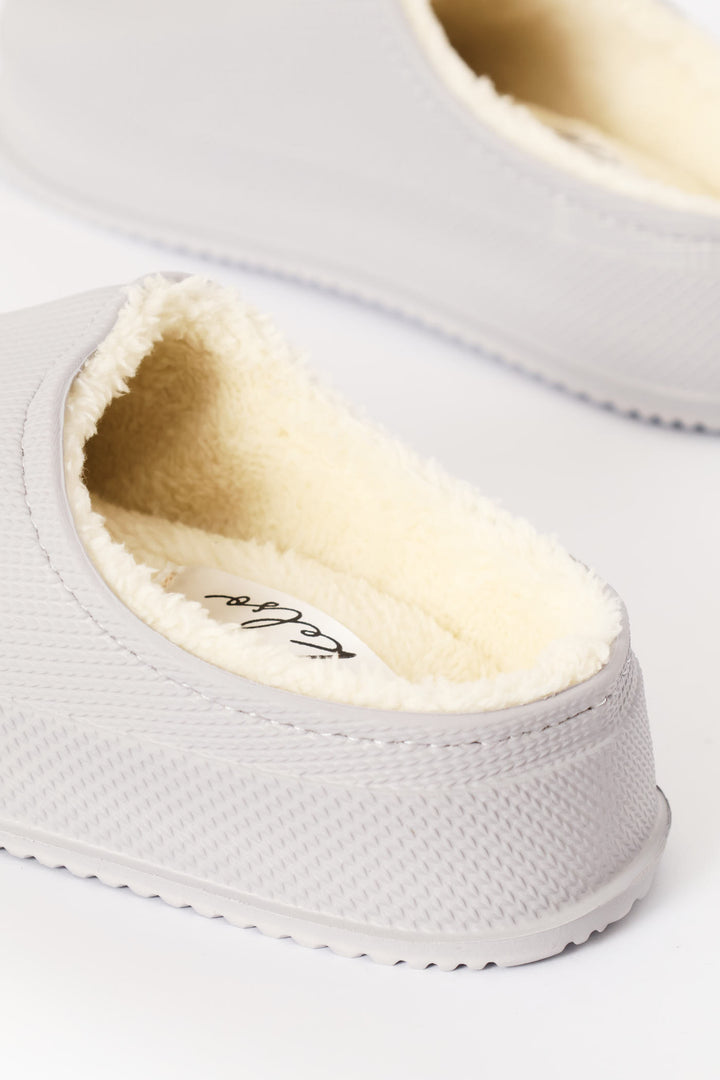 Lined Closed Toe Eva Clog - Grey