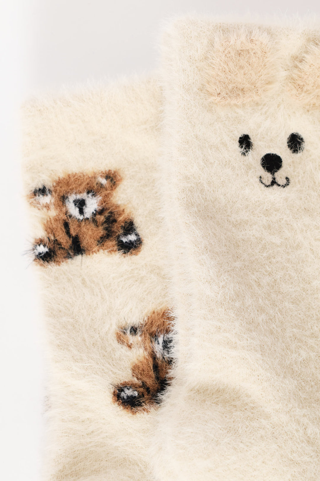 2 Pack Bear Cosy Socks - Natural