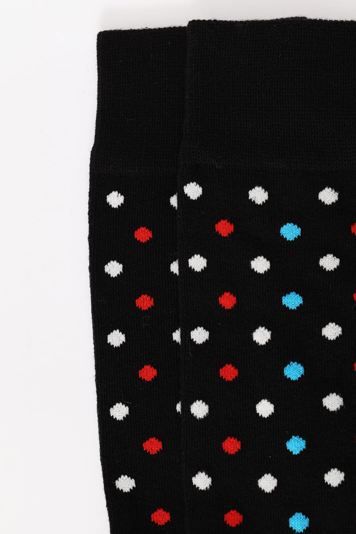 Single Multi Dots Anklet Sock - Navy