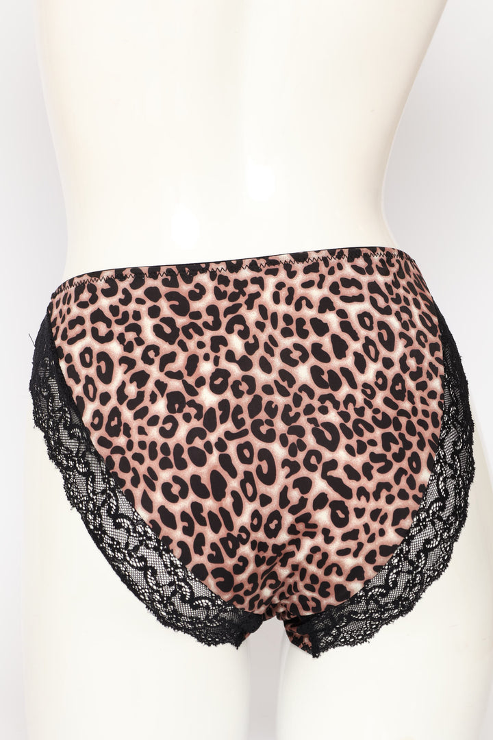 Microfibre & Lace Hi-Cut Panty - Multi