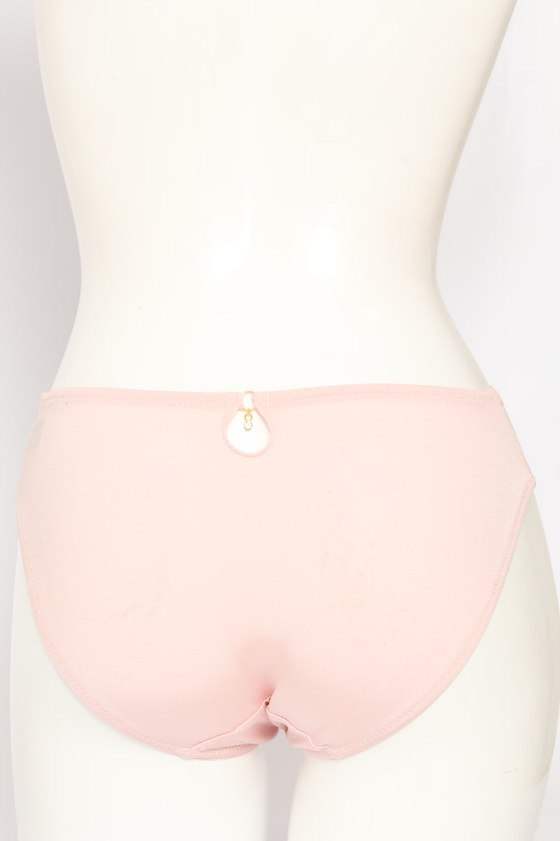 Microfibre & Lace Bikini Panty - Pink