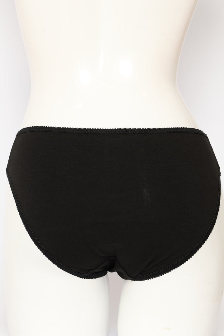 5 Pack Cotton Bikini Panties - Black