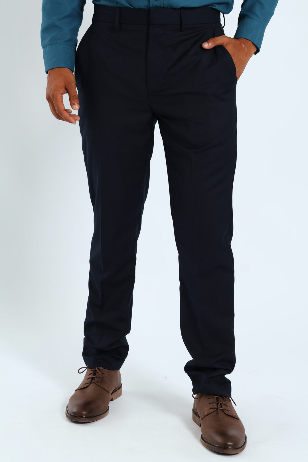 Slim Basic Smart Trousers - Navy