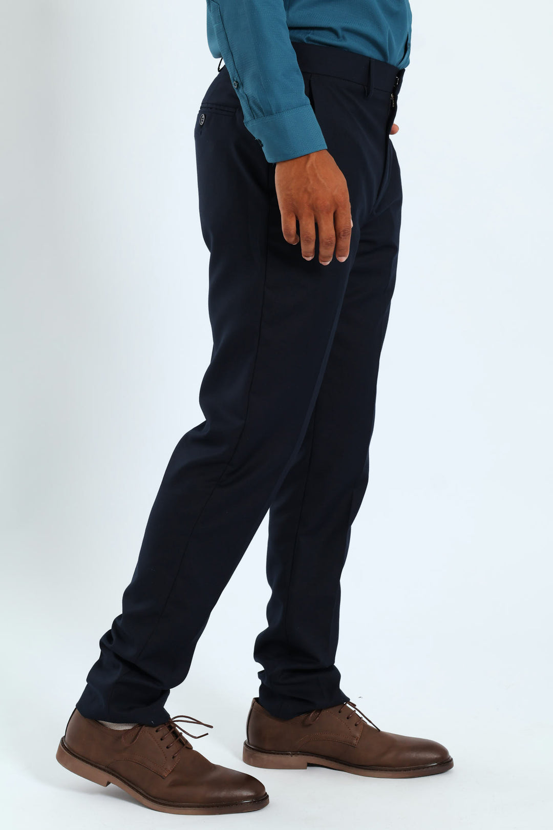 Slim Basic Smart Trousers - Navy