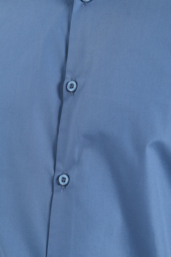 Easy Care Long Sleeve Shirt - Mid Blue