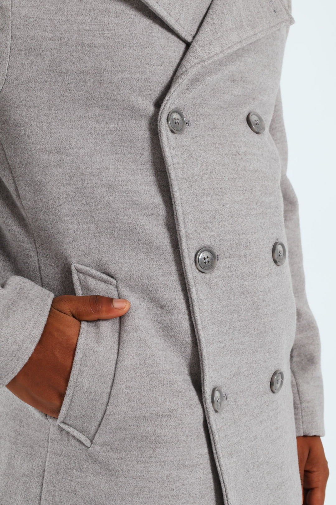 Melton Coat - Grey Melange