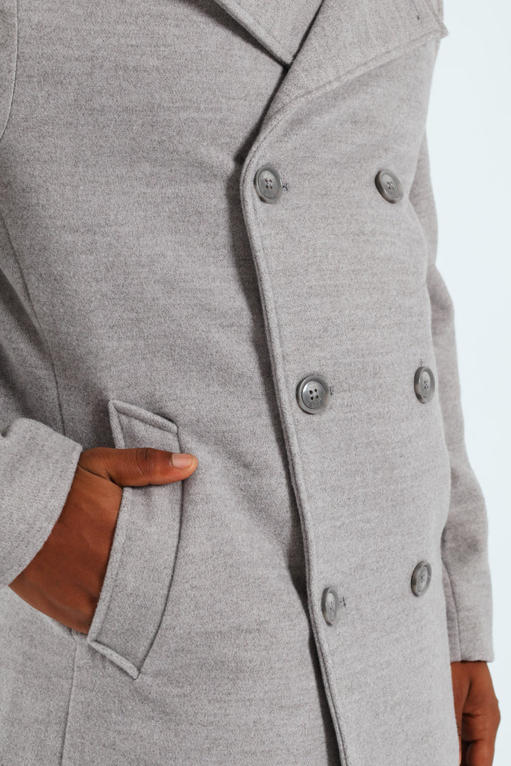 Melton Coat - Grey Melange