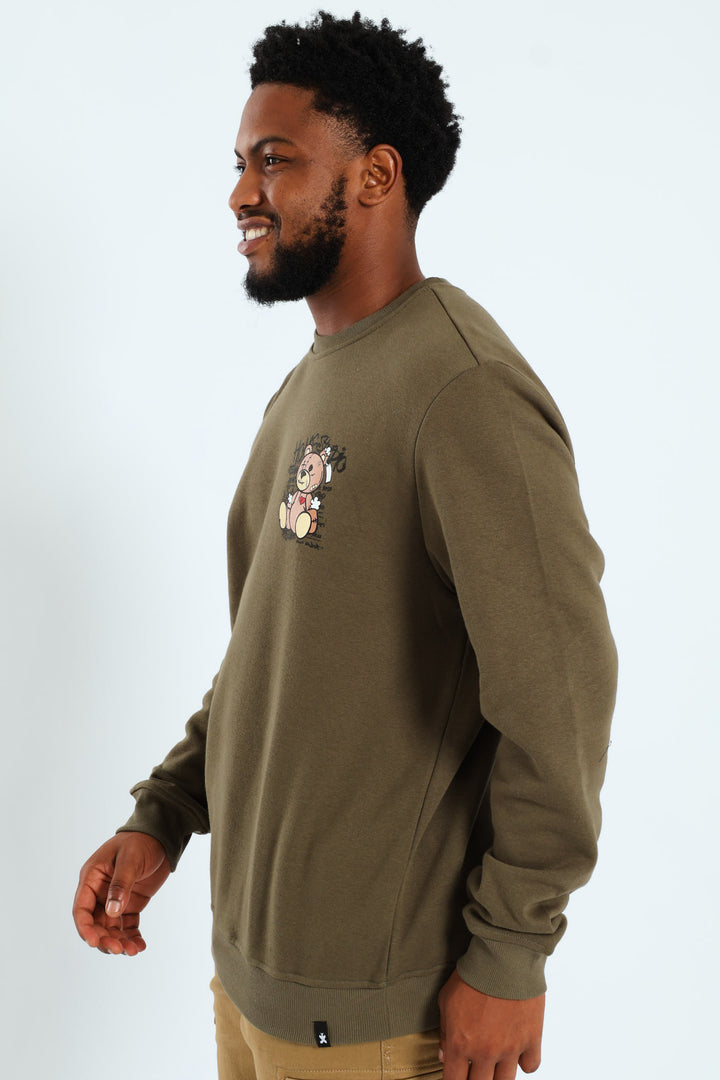 Teddy Front & Back Fleece Top - Fatigue