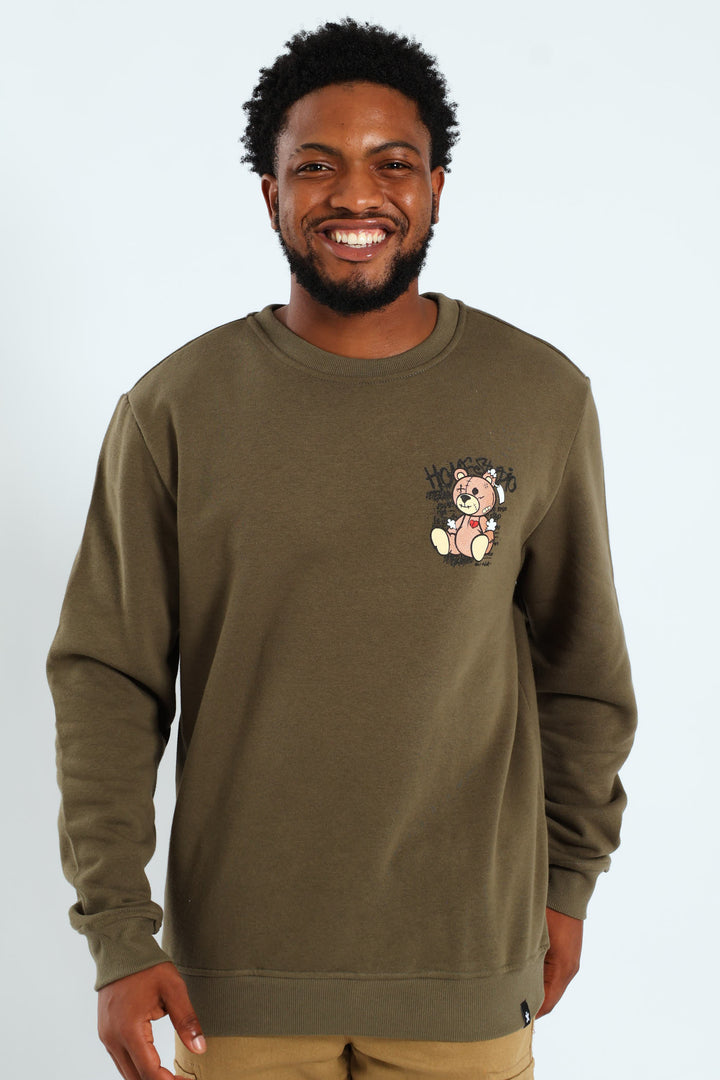 Teddy Front & Back Fleece Top - Fatigue