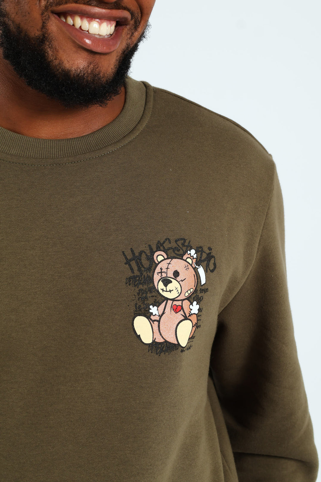 Teddy Front & Back Fleece Top - Fatigue
