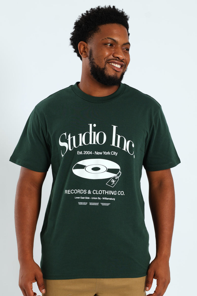 Music CD Front Print Tee - Green