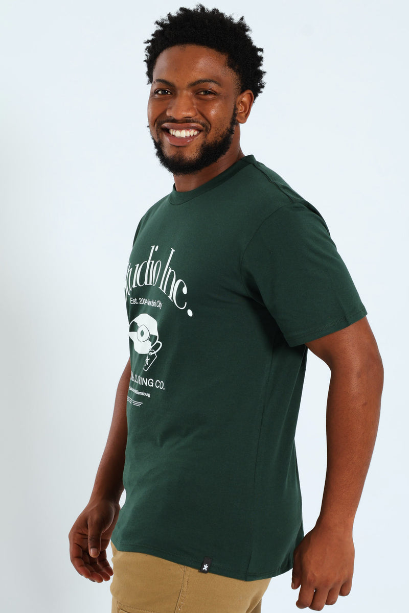Music CD Front Print Tee - Green
