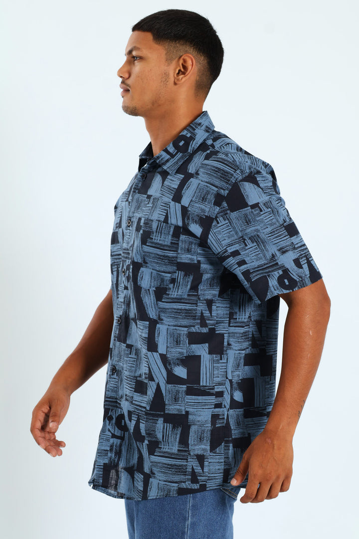 Abstract Shape Shirt - Navy