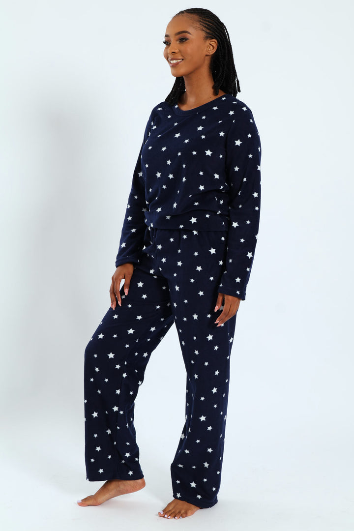 Polar Fleece Stars Sleep Set - Navy