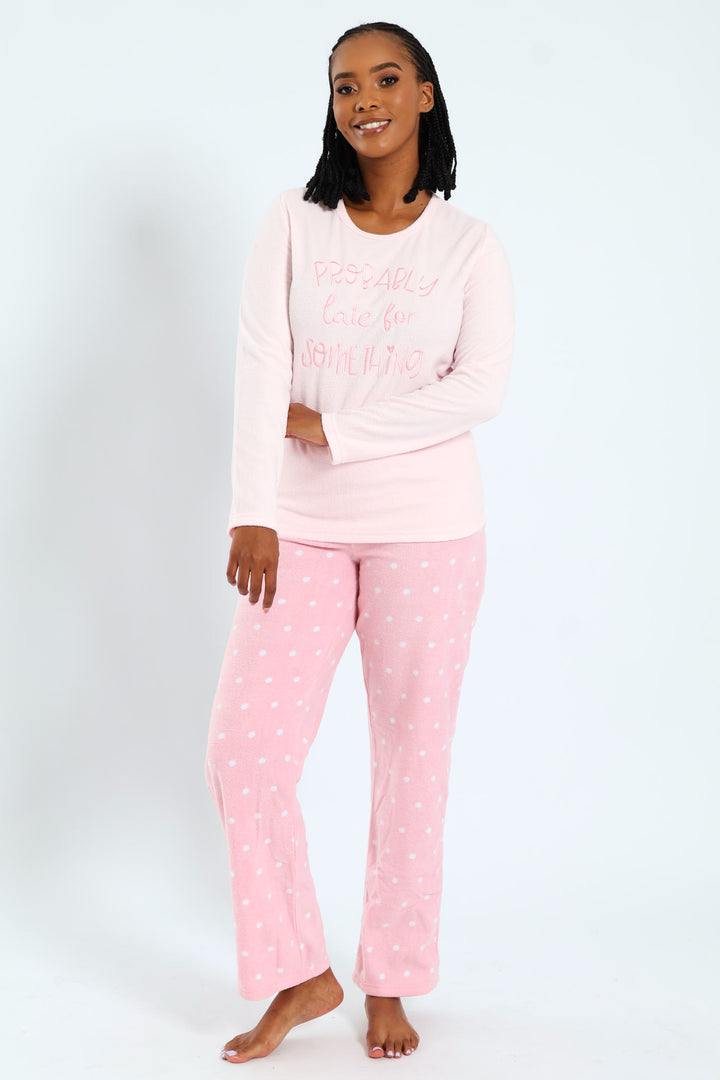 Polar Fleece Sleep Set - Pink
