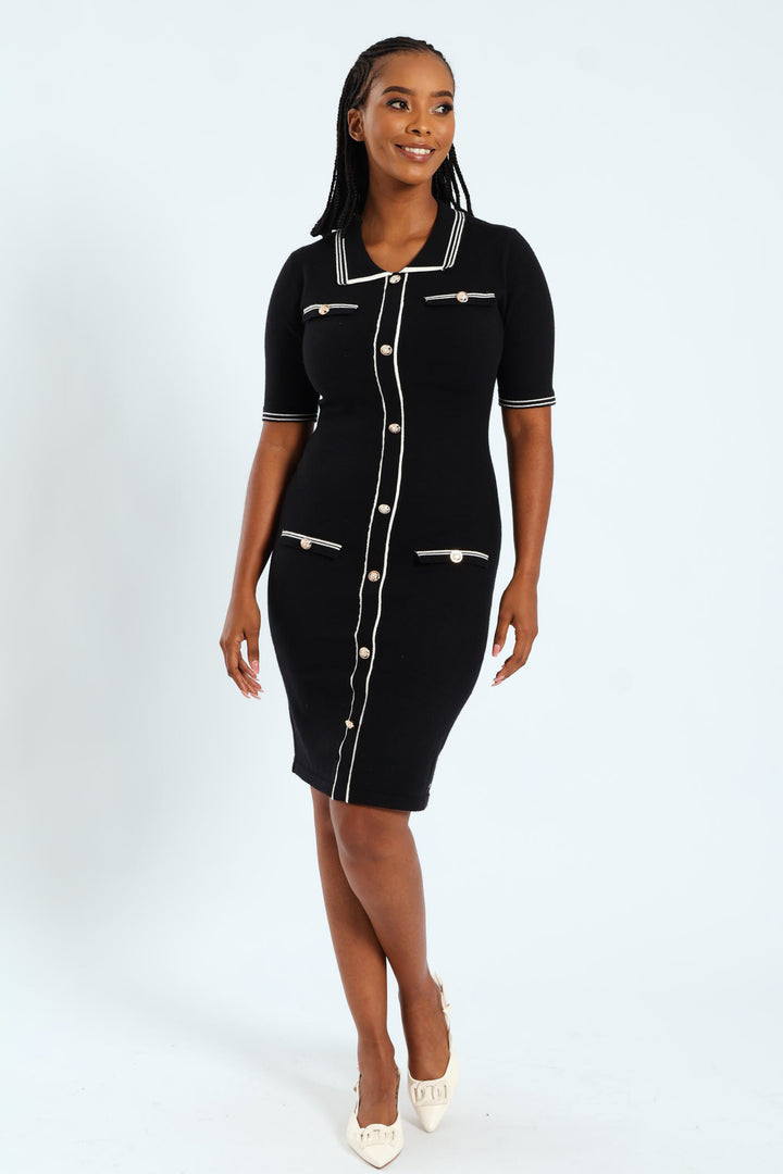 Preppy Bodycon Knitwear Dress