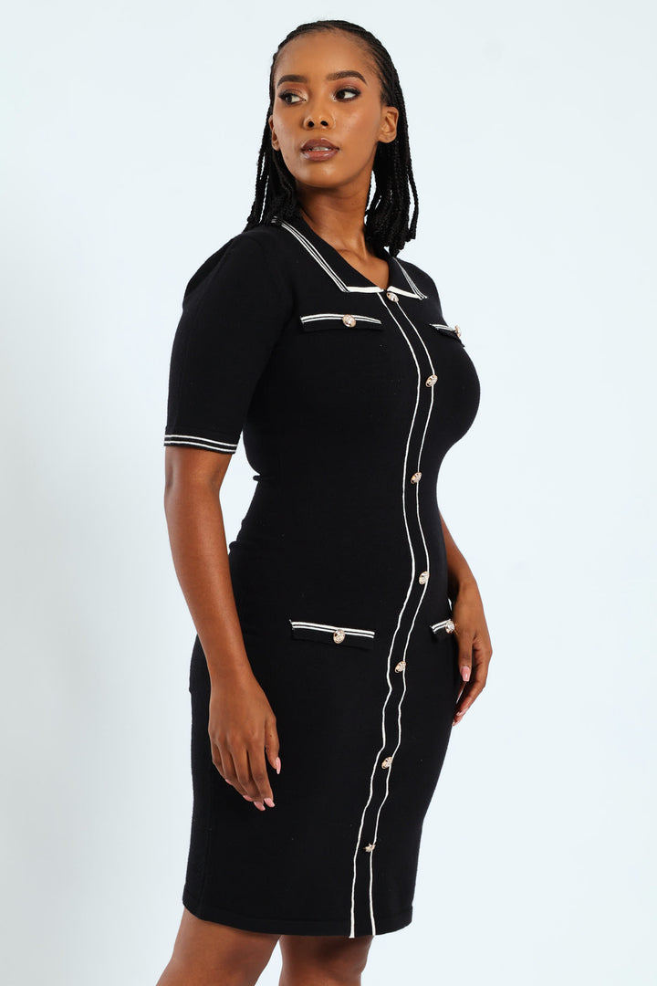 Preppy Bodycon Knitwear Dress