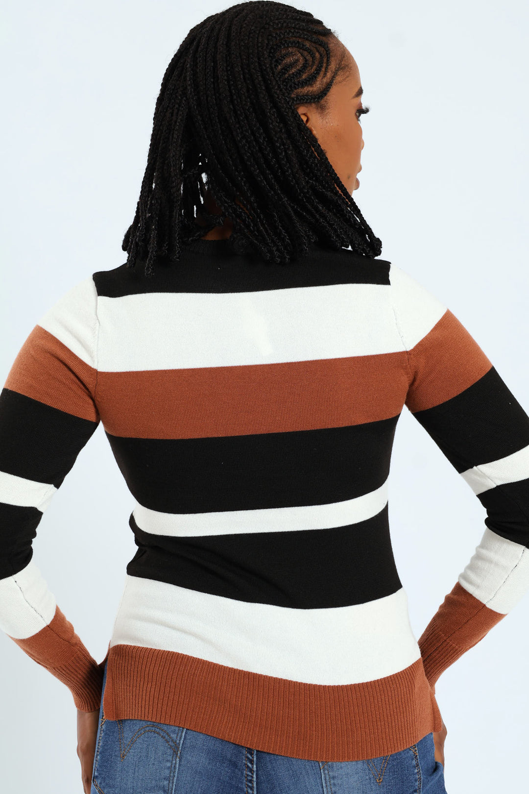Striped Pullover - Black/Brown