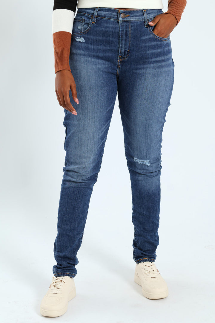 Curvy Hirise Super Skinny Jean - Blue/Black