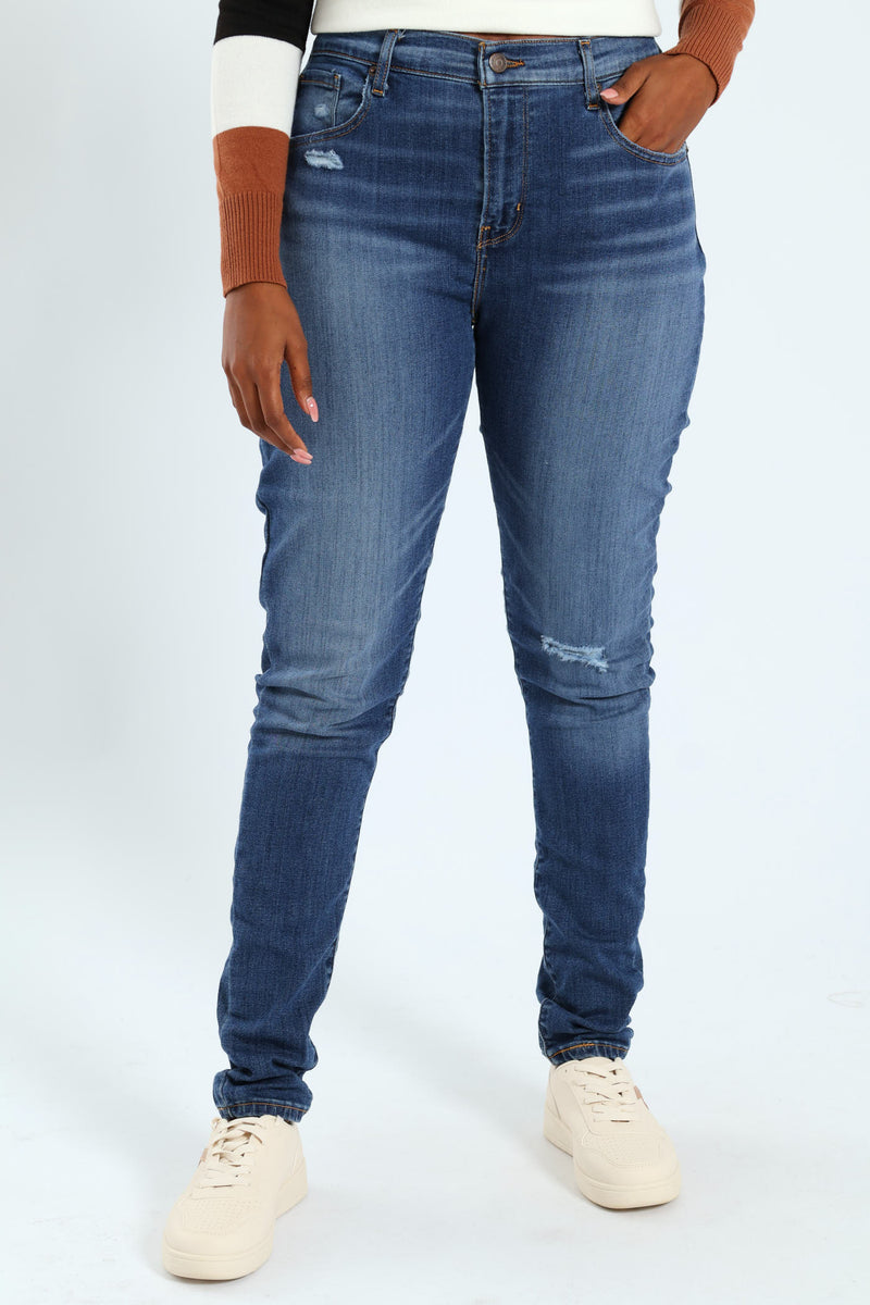 Curvy Hirise Super Skinny Jean - Blue/Black