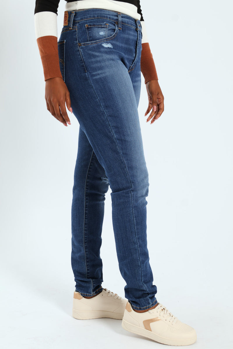 Curvy Hirise Super Skinny Jean - Blue/Black