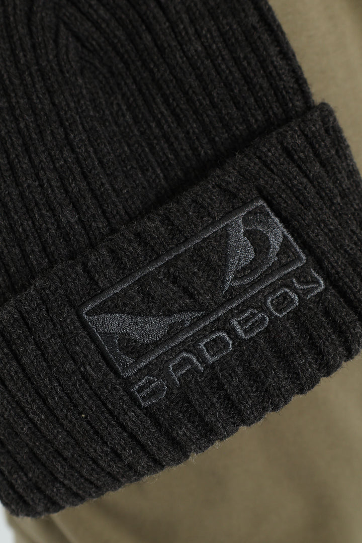 Basic Embroided Logo Beanie - Black
