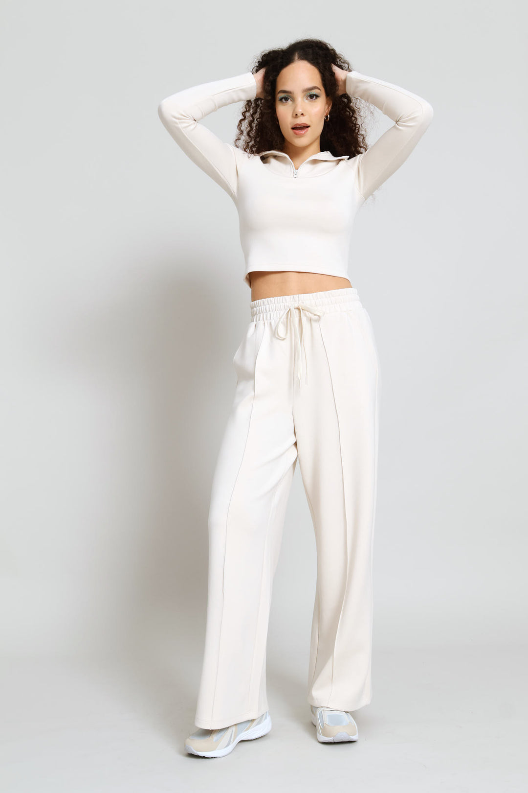Soft Touch Quarter Zip Top - Cream