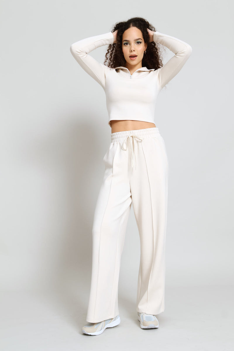 Soft Touch Quarter Zip Top - Cream