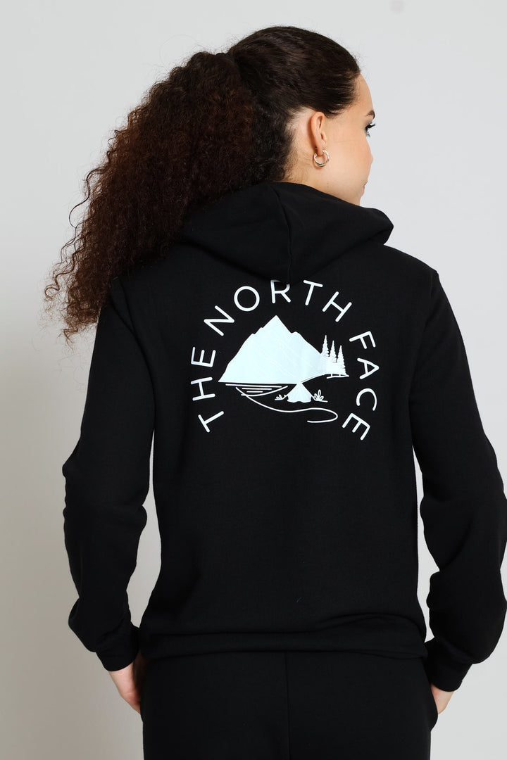 Monte Graphic Regular Hoodie - Black