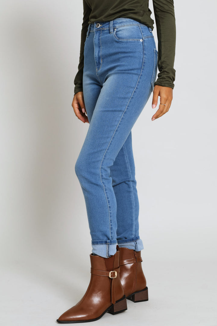 Push Up High Waist Skinny Denim - Light Wash