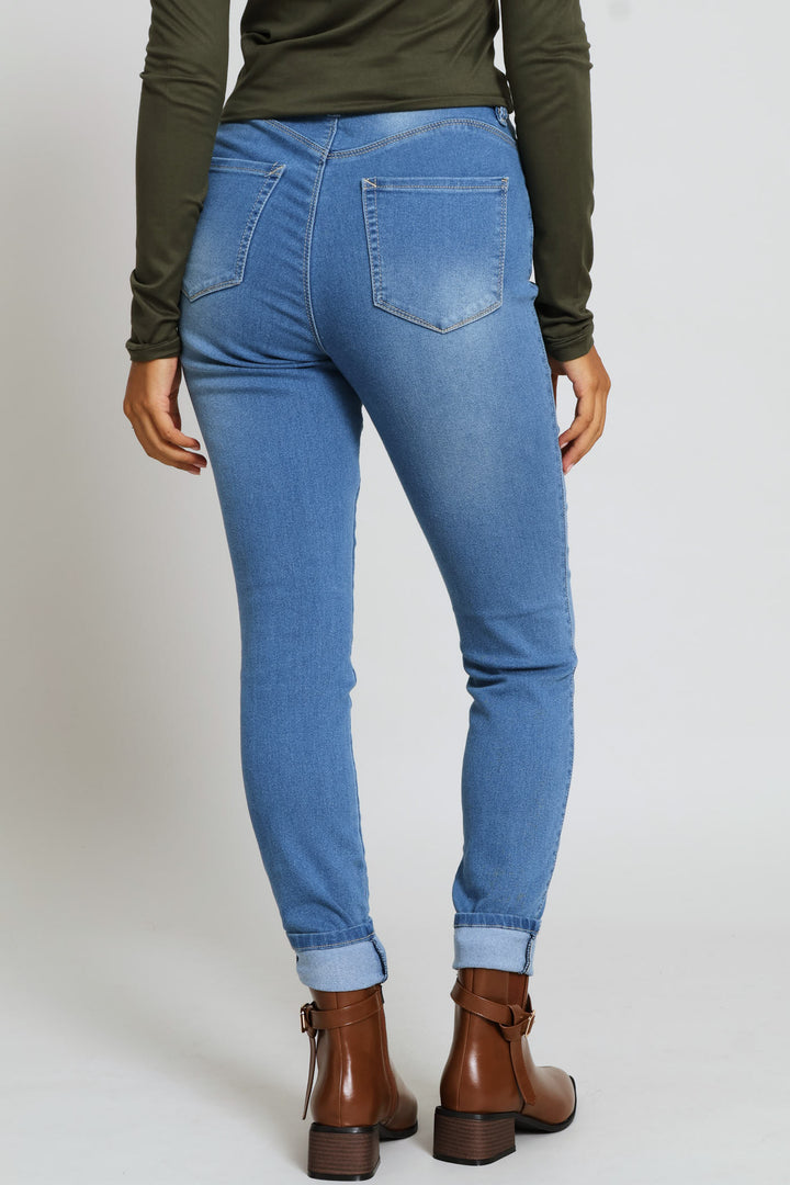 Push Up High Waist Skinny Denim - Light Wash