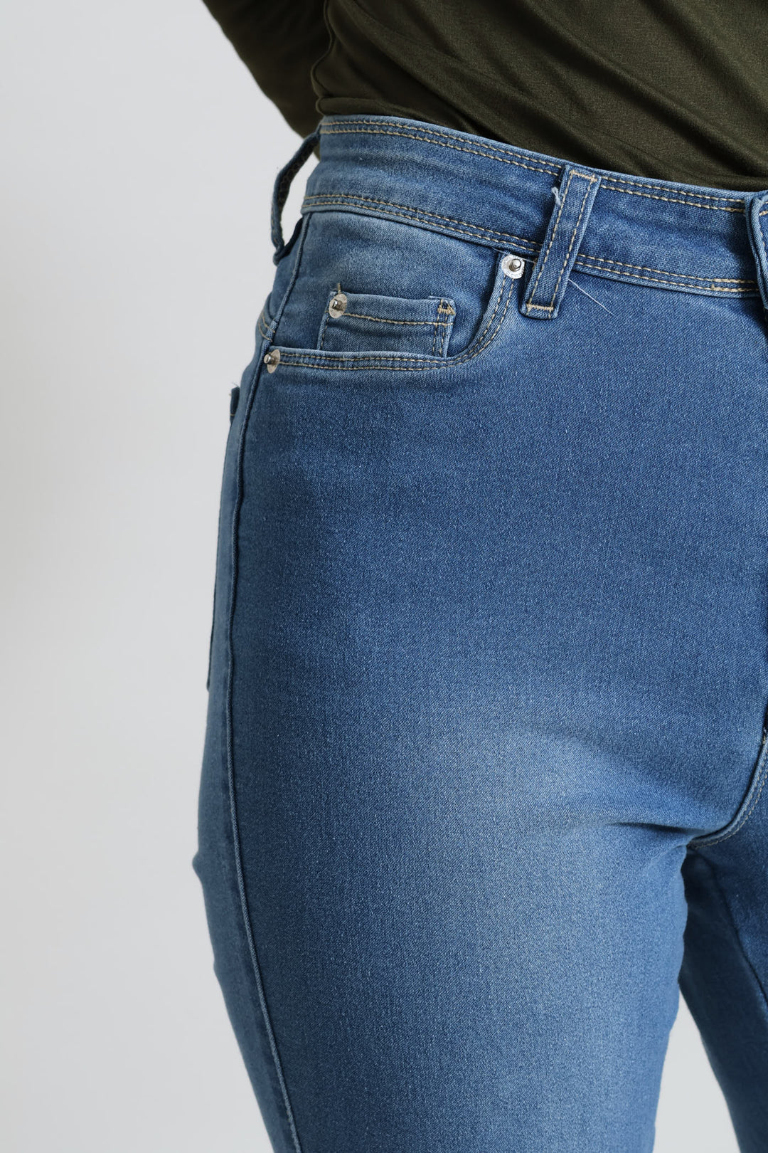 Push Up High Waist Skinny Denim - Light Wash