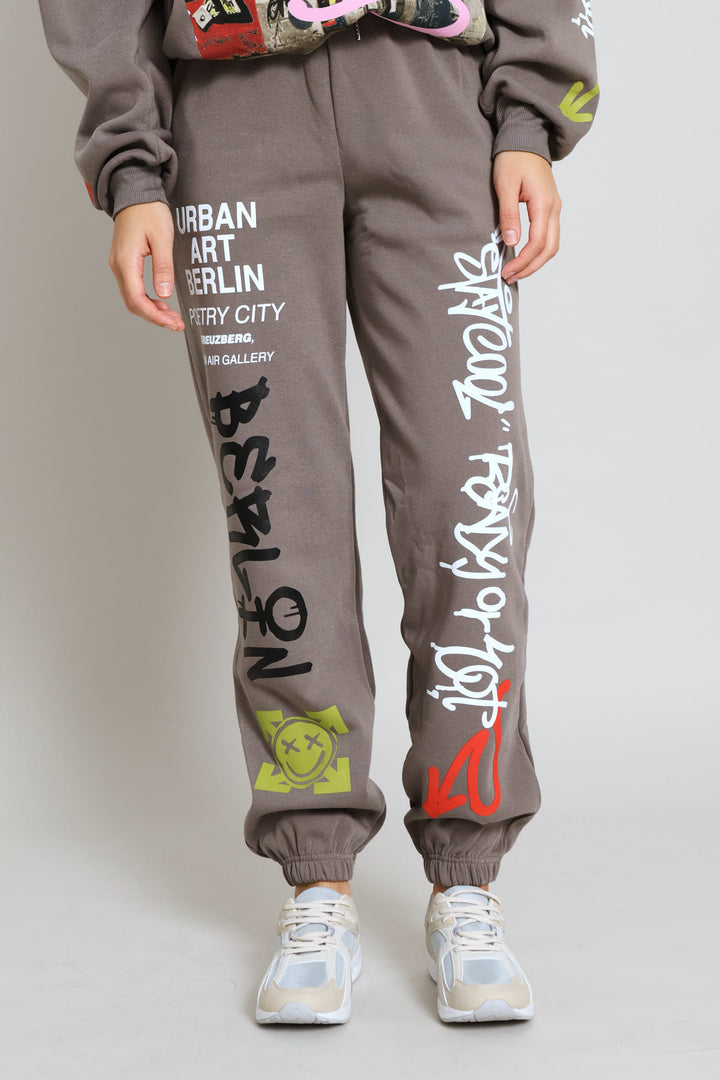 Graffiti Jogger - Charcoal