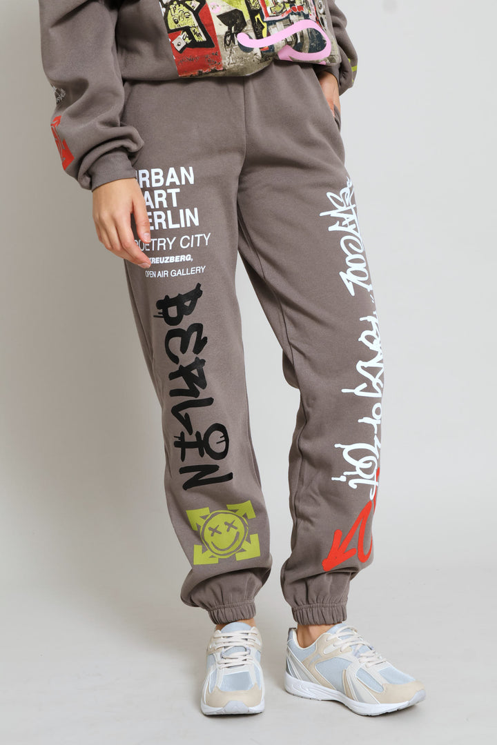 Graffiti Jogger - Charcoal