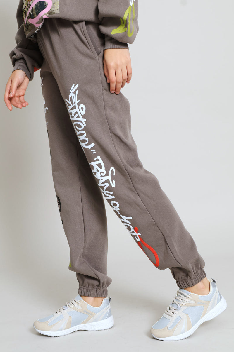 Graffiti Jogger - Charcoal