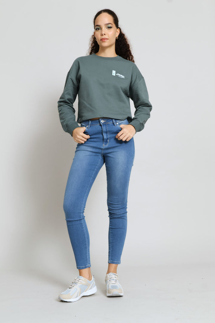 Topographic Crew Neck Top - Grey