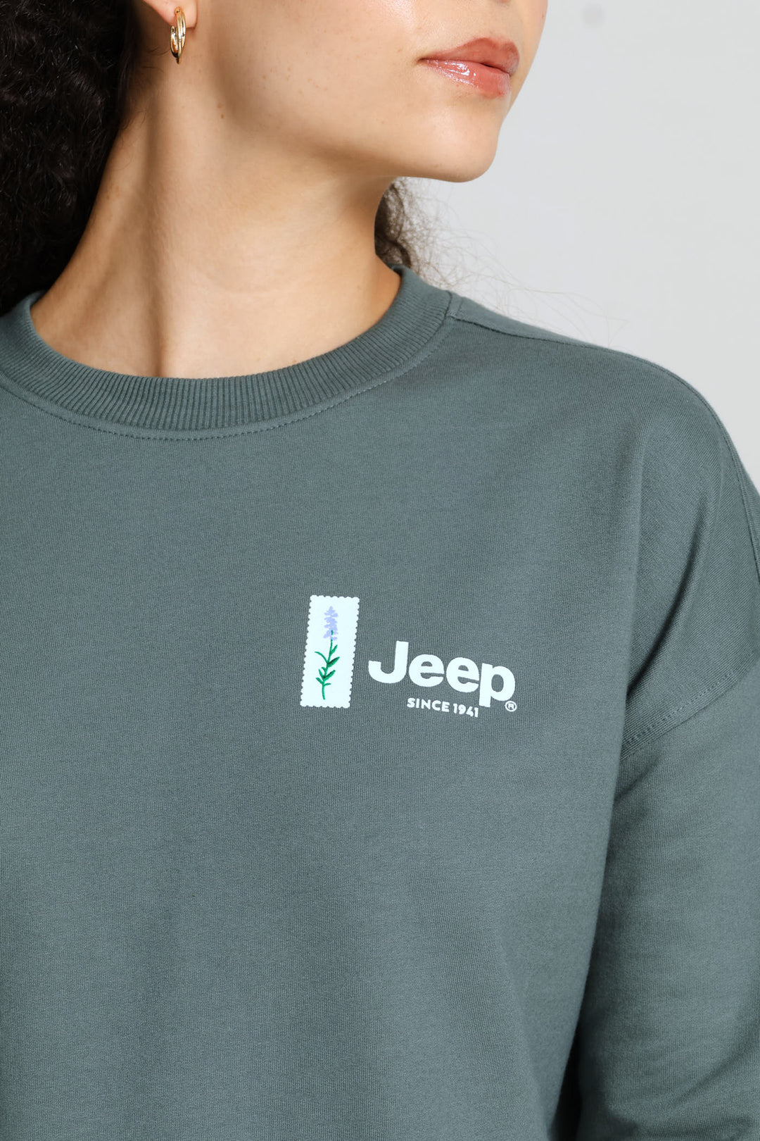 Topographic Crew Neck Top - Grey