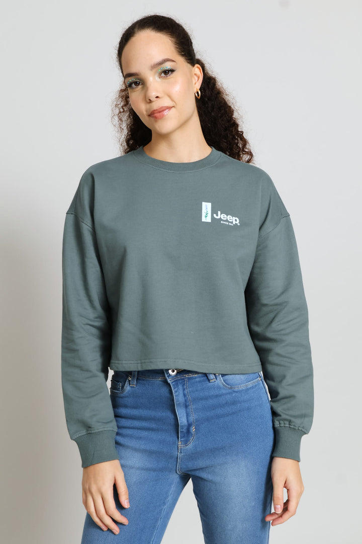 Topographic Crew Neck Top - Grey